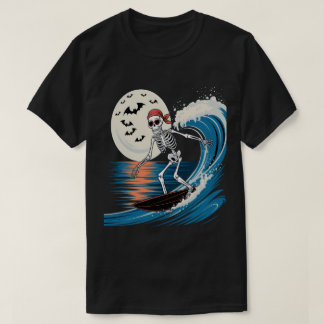 T-shirt Skeleton cool Surf à la nuit - Halloween Beach