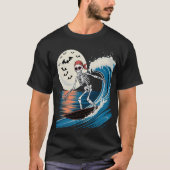 T-shirt Skeleton cool Surf à la nuit - Halloween Beach (Devant)