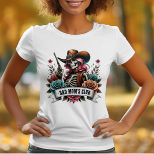 T-shirt Skeleton Cowboy Avec Arme À Feu