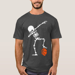 T-shirt Skeleton Dabbing Basketball Joueur Funny Halloween