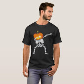 T-shirt Skeleton Dabing Jack-o'-lantern Dance Halloween Pu (Devant entier)