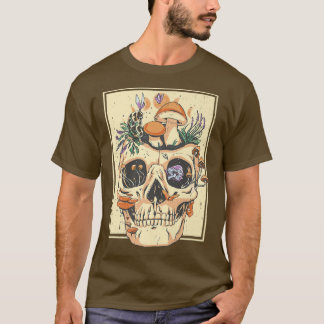 T-shirt Skeleton Dark Academia Natur Plants 
