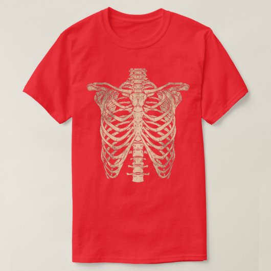 T-shirt Skeleton de cage de côtes (Design devant)