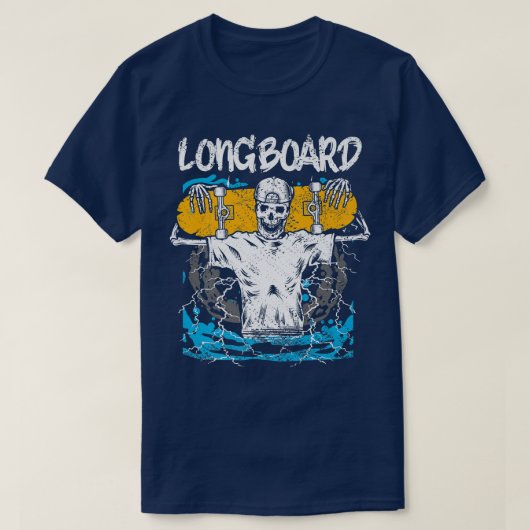 T-shirt Skeleton de fond Skateboard Rolling Roll (Design devant)