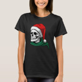 T-SHIRT SKELETON DE NOËL DANS UN SANTA HAT & SCARF (Devant)