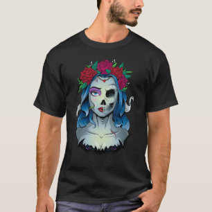 T-shirt Skeleton Dead Mariée Halloween Costume Undead La C