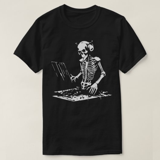 T-shirt Skeleton DJ (Design devant)