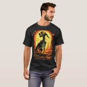 T-shirt Skeleton Dog Halloween Art (Devant entier)
