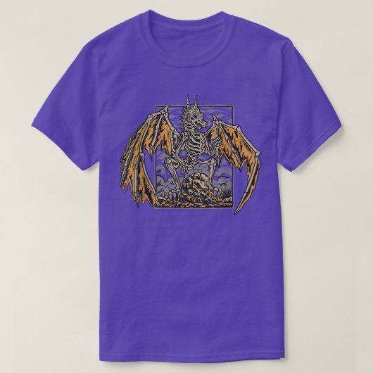 T-shirt Skeleton Dragon Wings gothique  (Design devant)