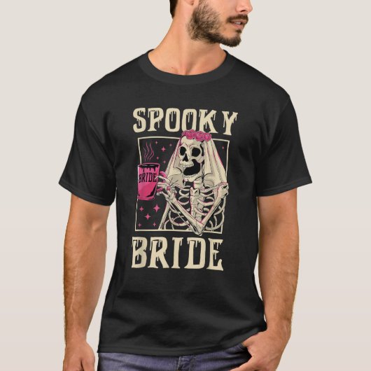 T-shirt Skeleton Éffrayant Mariage de mariée Bachelorette  (Devant)