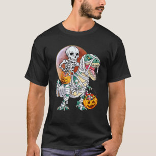 T-shirt Skeleton éffrayant T Rex Dinosaur Halloween Ni