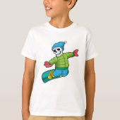 T-shirt Skeleton en Snowboard avec Snowboard (Devant)