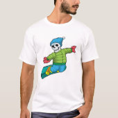 T-shirt Skeleton en Snowboard avec Snowboard (Devant)