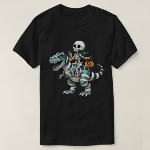 T-shirt Skeleton équitation maman Dinosaur drôle Halloween