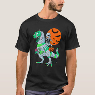 T-shirt Skeleton équitation maman Dinosaur rex Halloween E