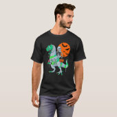 T-shirt Skeleton équitation maman Dinosaur rex Halloween E (Devant entier)