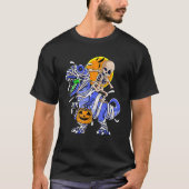 T-shirt Skeleton équitation maman Dinosaur rex Halloween P (Devant)