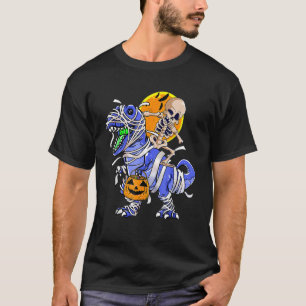 T-shirt Skeleton équitation maman Dinosaur rex Halloween P