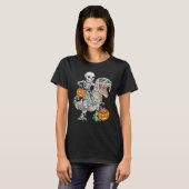 T-shirt Skeleton équitation maman Dinosaur rex Halloween P (Devant entier)