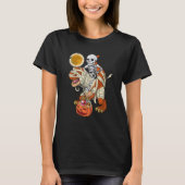T-shirt Skeleton équitation maman Dinosaur rex Halloween P (Devant)