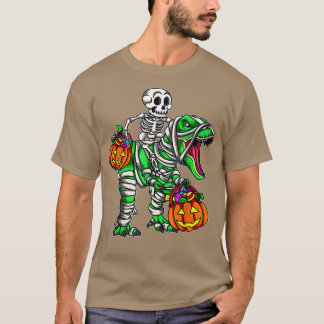 T-shirt Skeleton équitation maman Dinosaur T Rex Citrouill
