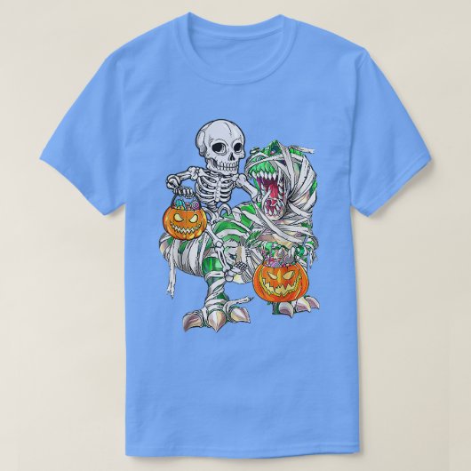 T-shirt Skeleton équitation maman Dinosaur T Rex Halloween (Design devant)