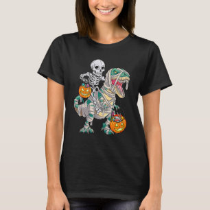 T-shirt Skeleton équitation maman Dinosaur T Rex Halloween