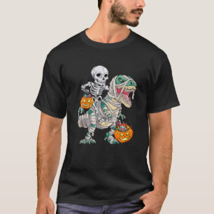 T-shirt Skeleton équitation maman Dinosaur T Rex Halloween
