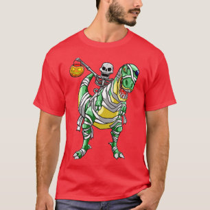 T-shirt Skeleton équitation maman Dinosaur T rex Halloween