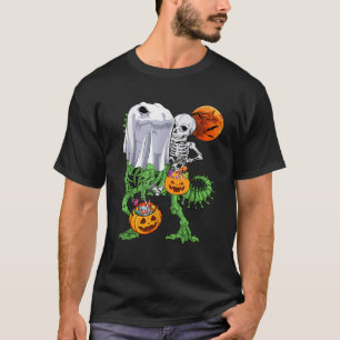 T-shirt Skeleton équitation maman Dinosaur T rex Halloween