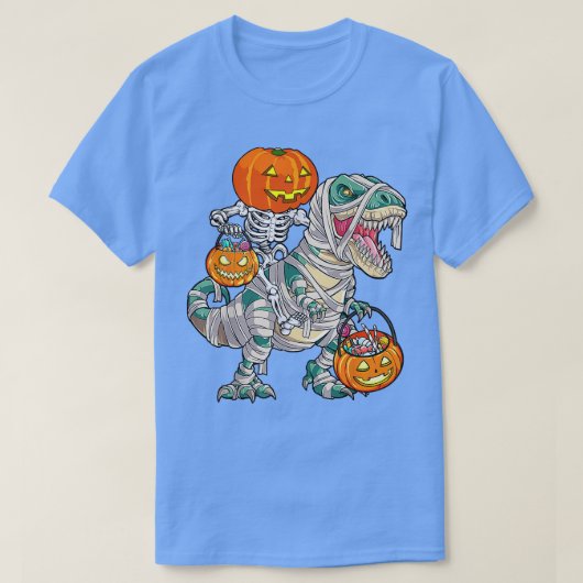 T-shirt Skeleton équitation maman Dinosaur T rex Halloween (Design devant)
