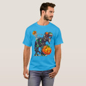 T-shirt Skeleton équitation maman Dinosaure T Rex (Devant entier)