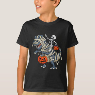 T-shirt Skeleton équitation maman T Rex Halloween Garçons
