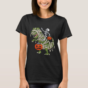 T-shirt Skeleton équitation maman T Rex Halloween Garçons 