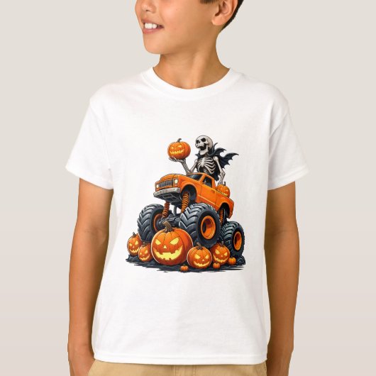 T-shirt Skeleton équitation Monster Camion Halloween Citro (Devant)