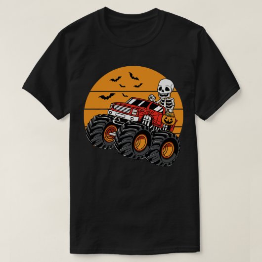 T-shirt Skeleton équitation Monster Camion Halloween Costu (Design devant)
