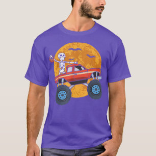 T-shirt Skeleton équitation Monster Camion Lazy Halloween