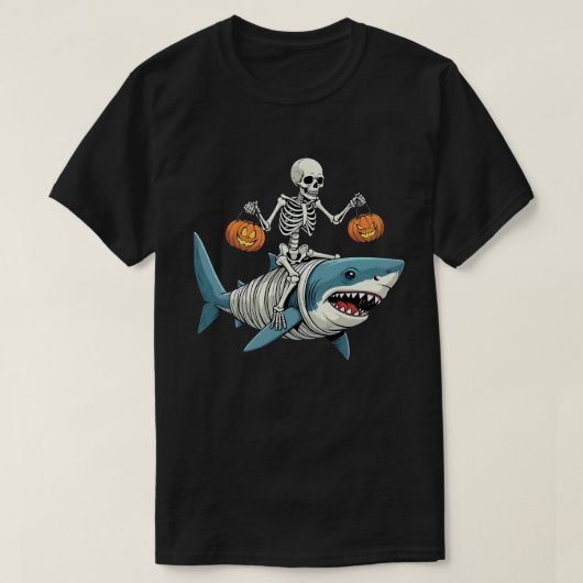 T-shirt Skeleton équitation Requin maman Drôle Halloween (Design devant)