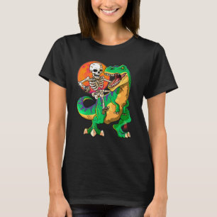 T-shirt Skeleton équitation T Rex Halloween Enfants Dinosa