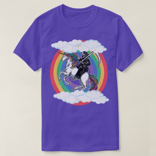 T-shirt Skeleton équitation Unicorn Funny Unicornes Rainbo (Design devant)