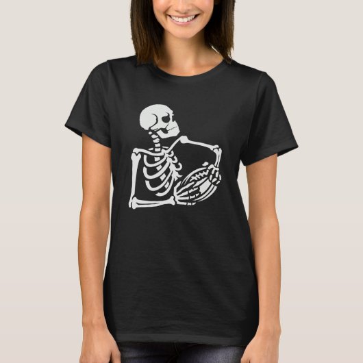 T-shirt Skeleton Football Player Lazy Halloween Costume Sk (Devant)