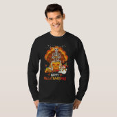 T-shirt Skeleton Game Happy Hallothanksmas Video Game Fall (Devant entier)