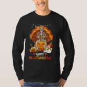 T-shirt Skeleton Game Happy Hallothanksmas Video Game Fall (Devant)