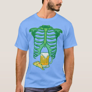 T-shirt Skeleton Grossesse I Pizza Bière Xray I Funny Hall