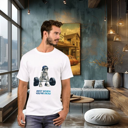 T-shirt Skeleton Gym Workout Funny Fitness Design