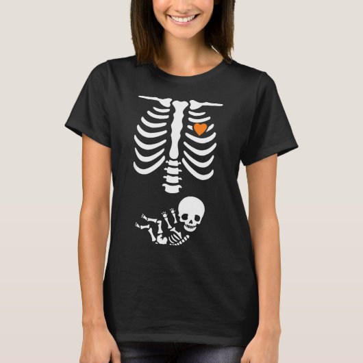 T-shirt Skeleton Halloween Maternity Funny Pregnancy 2025 (Devant)