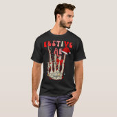 T-shirt Skeleton Hand Festive AF Christmas Graphic (Devant entier)