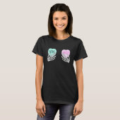 T-shirt Skeleton Hand Love Bites Heart Funny Couple Valent (Devant entier)