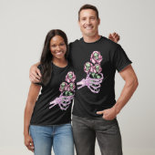 T-shirt Skeleton Hand Skull Pastel Roses Graphic Valentine (Unisexe)