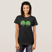 T-shirt Skeleton Hands Lucky Shamrock Happy St Patricks Da (Devant entier)